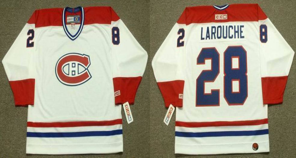 2019 Men Montreal Canadiens #28 Larouche White CCM NHL jerseys->montreal canadiens->NHL Jersey